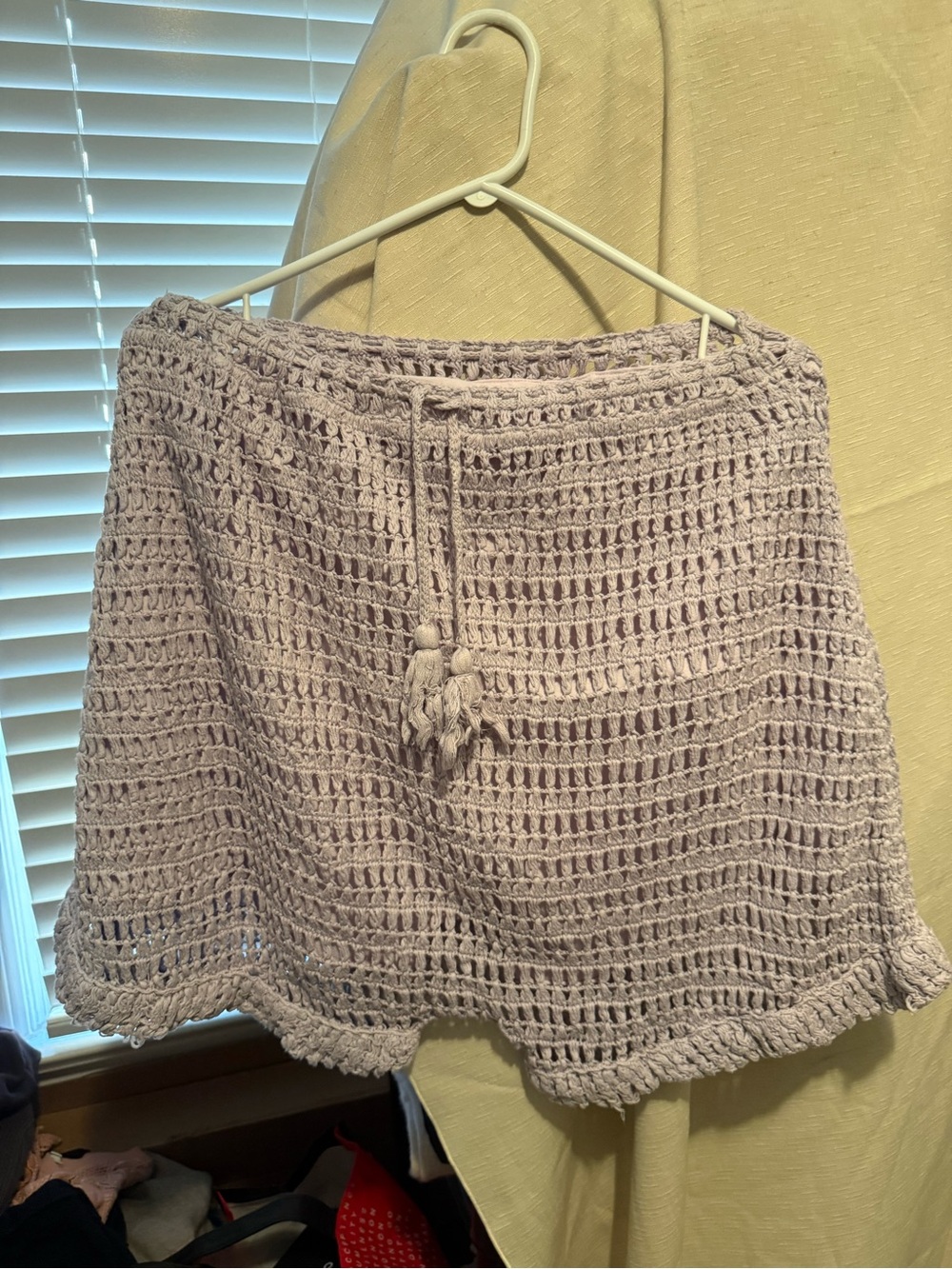 Hand‑Crocheted Lavender Knit Skirt